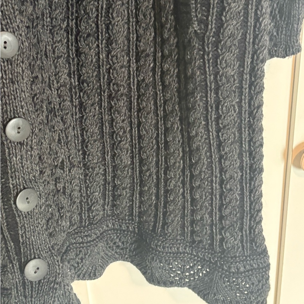 Aran Crafts Black Cable Knit Cardigan - Picture 2 of 11